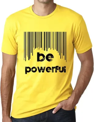 Produktbild von Herren Grafik T-Shirt Barcode Be Powerfu Öko-Verantwortlich Vintage Jahrgang Kurzarm Lustige Druck Geburtstag Geschenk Mann