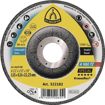 Produktbild von Trennscheibe A 980 TZ Special D125x0,8mm gekr.INOX Bohr.22,23mm KLINGSPOR