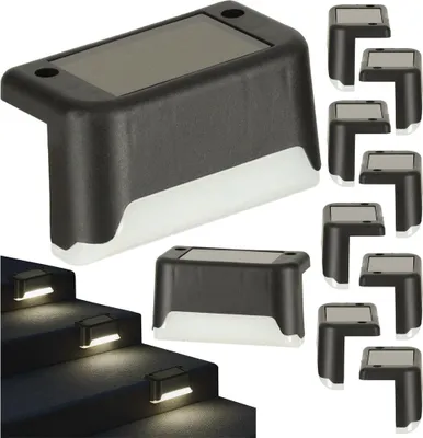 Zdjęcie produktu dla Lampa solarna schodowa ogrodowa zewnętrzna LED na schody czujnik zmierzchu 8 sztuk