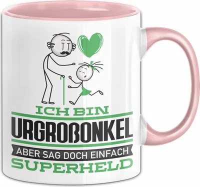Produktbild von Urgroßonkel Geschenk Tasse Ich Bin Urgroßonkel Aber Sag Doch Einfach Superheld Lustige Geschenkdiee für Urgroßonkel Kaffee-Becher (Rosa)