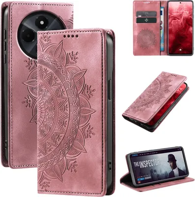 Produktbild von Mandala Handyhülle für Xiaomi Redmi 14C RFID Schutz Klapphülle Case Cover Design Schutzhülle Farbe: Rosa