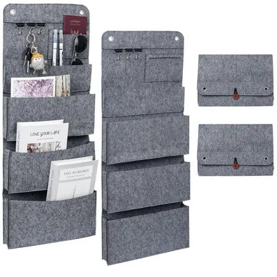 Productafbeelding van Omgoods - Set van 2 Hangende Opbergdozen met 6 Compartimenten en 3 Haken