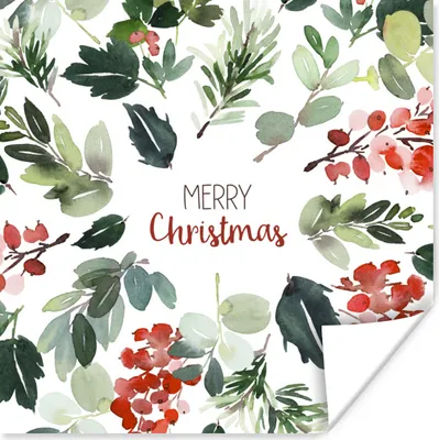 Produktbild von MuchoWow® Poster Weihnachten - Zitat - Aquarell 100x100 cm - Babyzimmer