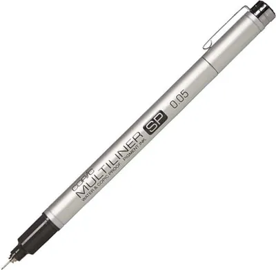Obrázok produktu pre Copic Mulitliner SP, Čierna, Extra jemné, Strieborná, Kolo, Atrament na pigmentovej báze, 0,05 mm