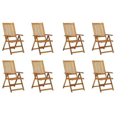 Produktbild von "2026 MODERNE"Stuhl Terrasse - Klappbare Gartenstühle mit Kissen 8er set - Balkonmöbel - Campingstuhl elegantes Design - Massivholz Akazie - 57x69x111cm - Gartenstühle NeuMöbel274304