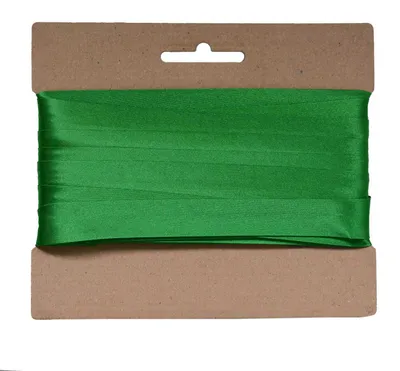 20m Schrägband Satin 20mm gefalzt grün