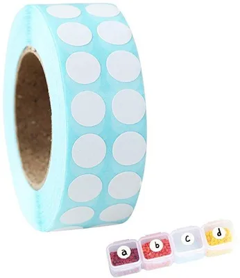Produktbild von Verpackung mit 3000 DIY-Stickers für Diamantschilderien, 25 * 65 mm, Rund, 5D-Labels in einem Behälter