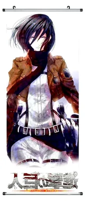 Produktbild von Großes Anime Rollbild aus Stoff | Motiv: Mikasa Ackermann | 100x40cm