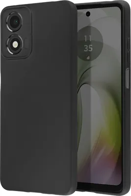 Produktbild von Avizar, Soft Touch Hülle Silikon Motorola Moto E14, matte Rückseite, Schwarz