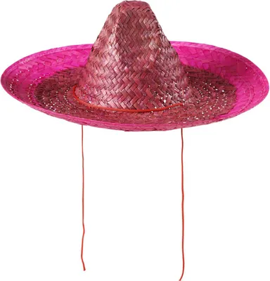 Produktbild von Party Sombrero Strohhut pink 48cm