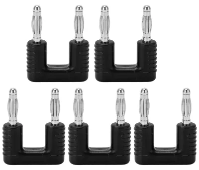 Productafbeelding van 5 stuks J.20004 bananenstekkers, dubbele aansluiting, afstand 19 mm, koper, vernikkeld, zwart