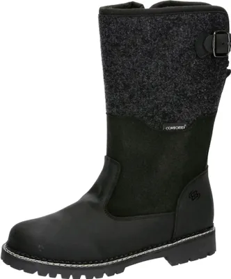 A single black and gray winter boot.