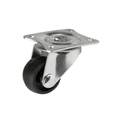 Produktbild von Möbelrolle mit Platte, 40mm/20kg, Kunststoff | Möbelroller | Rollen für Möbel, Bürostuhl, Beistellbett, Schreibtischstuhl, Hocker | Stuhl-Rollen | Doppelrollen | Schwarz