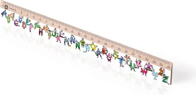 Obrázek produktu pro Metrie | Didakt-M07, Dřevěné pravítko s potiskem | ABECEDA | 25 cm