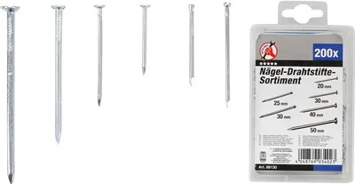 Produktbild von KRAFTMANN 88130 Nägel-Drahtstifte-Sortiment 200-tlg.