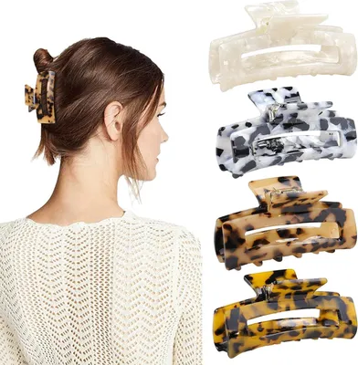 Image de Grand ensemble de pinces à cheveux pour femmes et filles Léopard Acétate Pince à cheveux