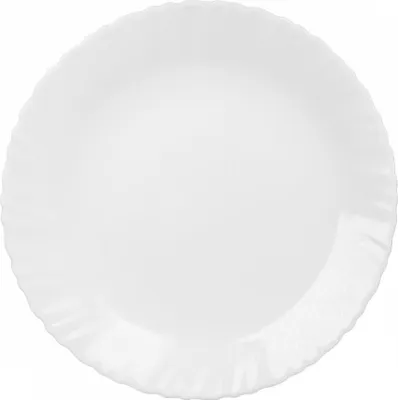 Produktbild von Flacher Teller Essteller gehärtetes Glas Carbo weiß 25 cm