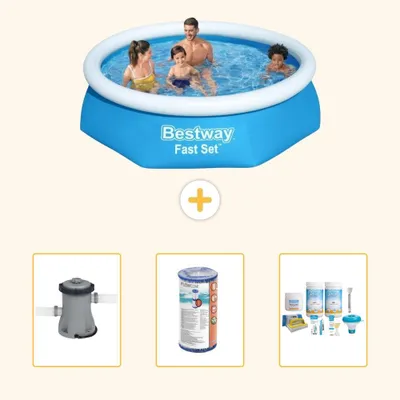 Immagine prodotto di Bestway Fast Set, piscina rotonda - 244x61 cm - 4 pezzi, modello S22627