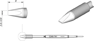 Obrázek produktu pro JBC Punta di saldatura Forma a scalpello Dimensione 2.4 mm Contenuto 1 pz.