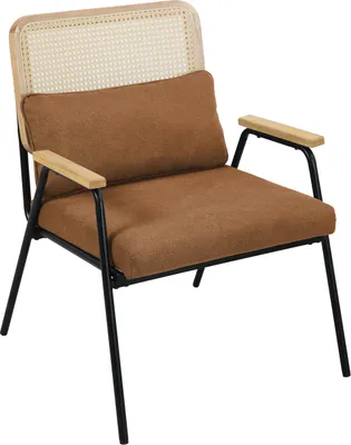 Image de SVITA THEA Fauteuil lounge en rotin Fauteuil rétro en rotin brun