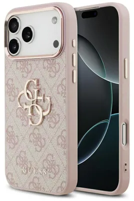 Immagine prodotto di Custodia Guess 4G Big 4G Classic Logo per Iphone 17 Pro - Rosa e oro