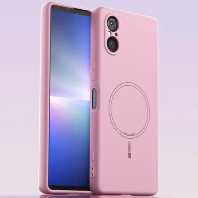 Obrázek produktu pro Magnetické pouzdro pro Sony Xperia 5 V, kompatibilní s MagSafe, tekutý silikon, nárazuvzdorné a odolné proti poškrábání Růžová