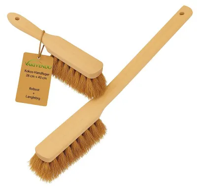 Produktbild von Set 1x Industriehandfeger 28 cm + 1x Langstielhandfeger Kokos 43 cm, Handfeger-Set