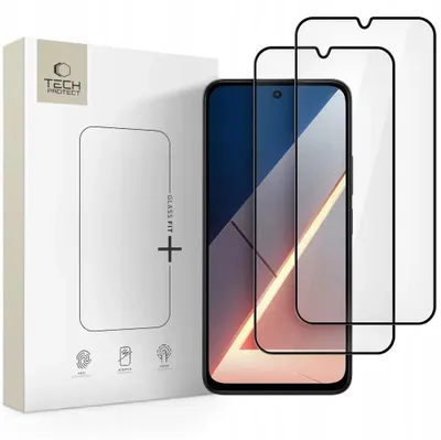 Produktbild von Tech-Protect Glas Fit+ 2er-Pack für Xiaomi Poco M7 - Schwarz