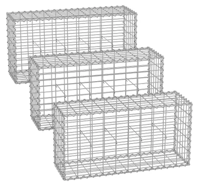 Produktbild von Gabionenwand-Set – Steinkorb – Stützmauer aus Stahl – verzinkter Stahl – 100 x 50 x 30 cm