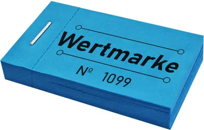 Produktbild von CombiCraft Wertmarken Block 'Wertmarke' Blau - 5 Blöcke mit 50 Wertmarken pro Block