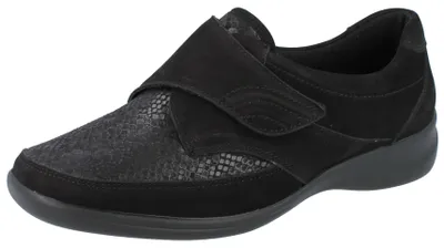 Produktbild von WALDLÄUFER OrthoTritt Millu Damen Klett Halbschluhe schwarz Veloursleder Stretch - Größe: UK 5