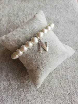 Image de Bracelet De Perles Avec Lettres En Acier