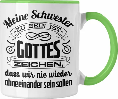 Produktbild von Trendation - Beste Schwester Tasse mit Spruch Geschenkidee Geburtstag Schwester von Schwester (Grün)