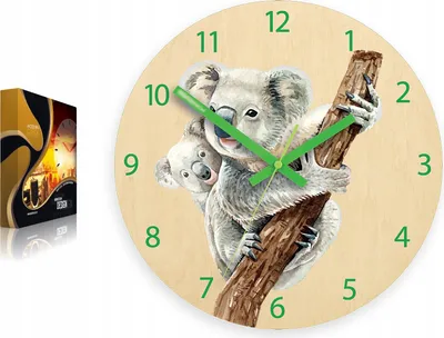 Produktbild von ModernClock, Wanduhr, Wanduhr für Kinder, Koala, stille Wanduhr, 30 cm