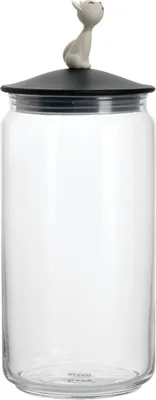 Gläserne Katzenfutterdose mit Deckel, schwarz, 150 ml