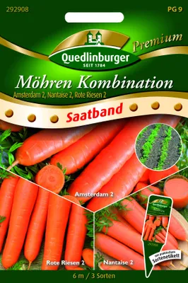 Produktbild von Quedlinburger Saatgut - Möhren früh mittel spät Saatband - Samen - 292908