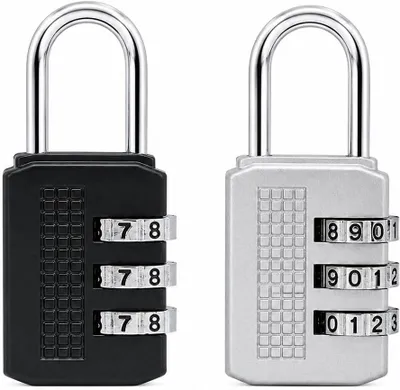 Produktbild von Hangschloss Zinklegering 20 mm, 3-stelliger Zahlencode, 2 Stück, für Koffer
