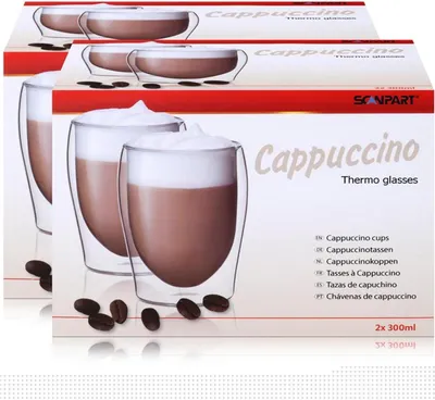 Produktbild von SCANPART Cappuccino Thermogläser 2x30cl - Doppelwandiges Thermoglas (2er Pack)