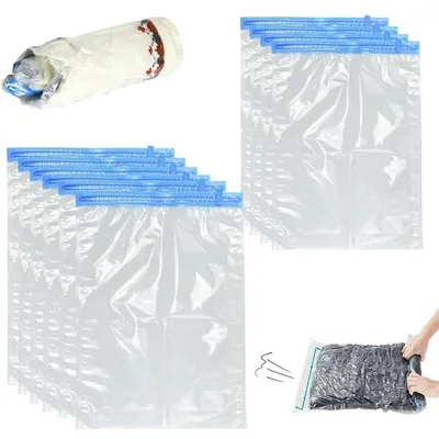 Productafbeelding van Vacuümzakken voor kleding, 10 stuks. Compressiezakken om te rollen, afmetingen 40x60 cm en 35x50 cm