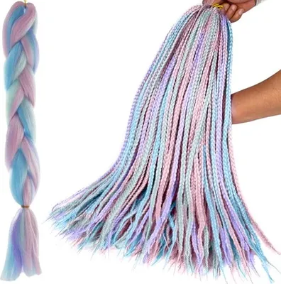 Obrázok produktu pre Soulima Kanekalonové copánky Ombre růžovomodré