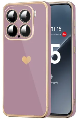 Image de Coque pour Xiaomi 15, Protection avec Motif Cœur Anti-Rayure Souple TPU Violet
