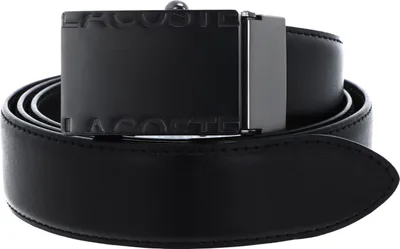 Produktbild von LACOSTE Leder Gürtel Casual 35 Curved Raw Edges W90 Noir schwarz