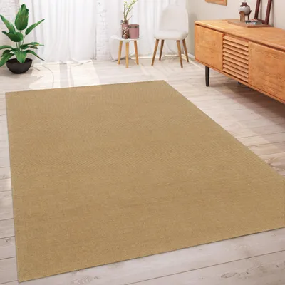 Produktbild von Teppich Wohnzimmer Jute Naturfaser Boho Stil Handgemacht Ethno Naturteppich Grösse 80x150 cm