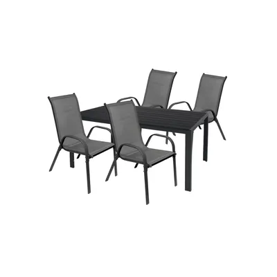 Produktbild von Gartengarnitur Sitzgarnitur 5-teilig 180x90cm Aluminium / Non-Wood