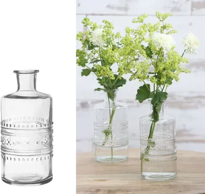 Produktbild von Glasflasche 'Porto', Höhe 14,5cm, Durchmesser 7,5cm, viele Farben zur Auswahl | Glasvase   , Farbe:Glasklar