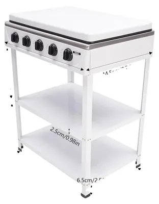 Image de Cuisinière à gaz, 5 brûleurs, allumage manuel, BLANC