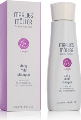 Produktbild von Marlies Möller Strength Daily Mild Shampoo, 200 ml, Shampoo, Nicht-professionell, Frauen, Dünnes Haar, Alle Farben