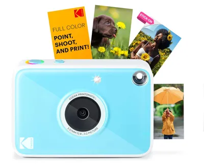 Immagine prodotto di KODAK Printomatic+ Fotocamera Digitale Istantanea 10MP con LED RGB, Stampa Foto a Colori su Carta Zink 2x3" – Blu