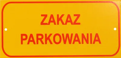 Obrázek produktu pro Tablica Mała 10*20Cm Zakaz Parkowania