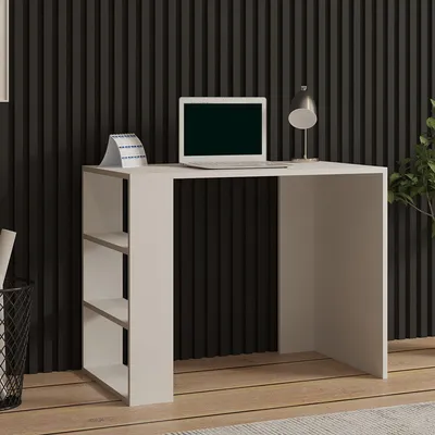 Produktbild von Torrile - Schreibtisch, 90x50x70h cm Beige, 3 Ablagen